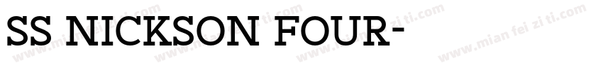 SS Nickson Four字体转换